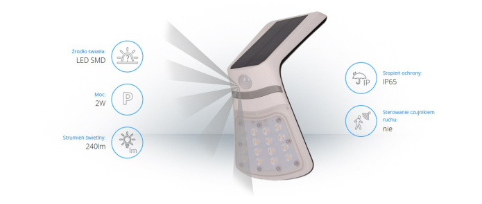 Orno OR-SL-6107WLR4 lampa ogrodowa, solarna NOCTURNE LED